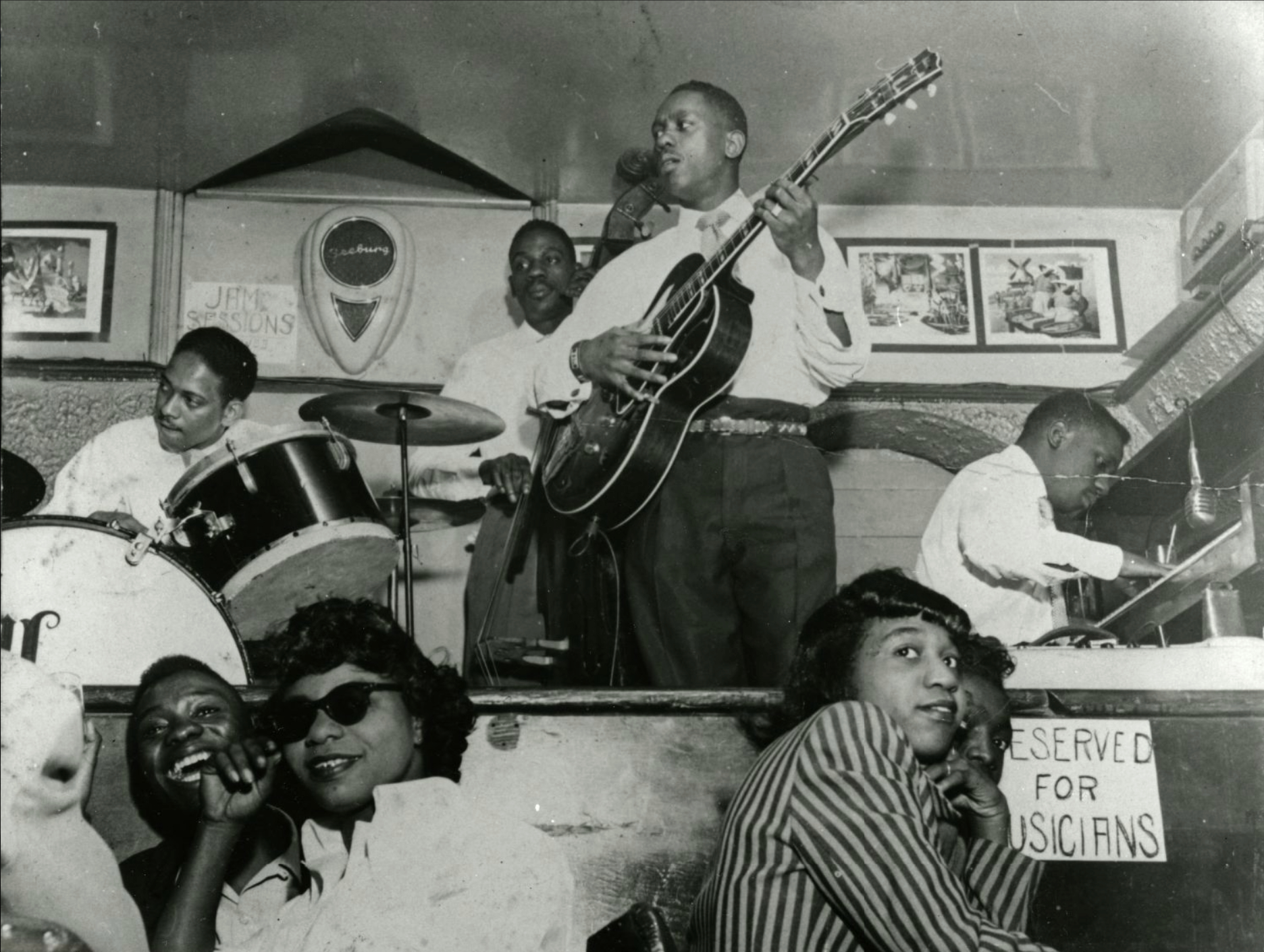 Jazz Band performing with acoustic guitars
